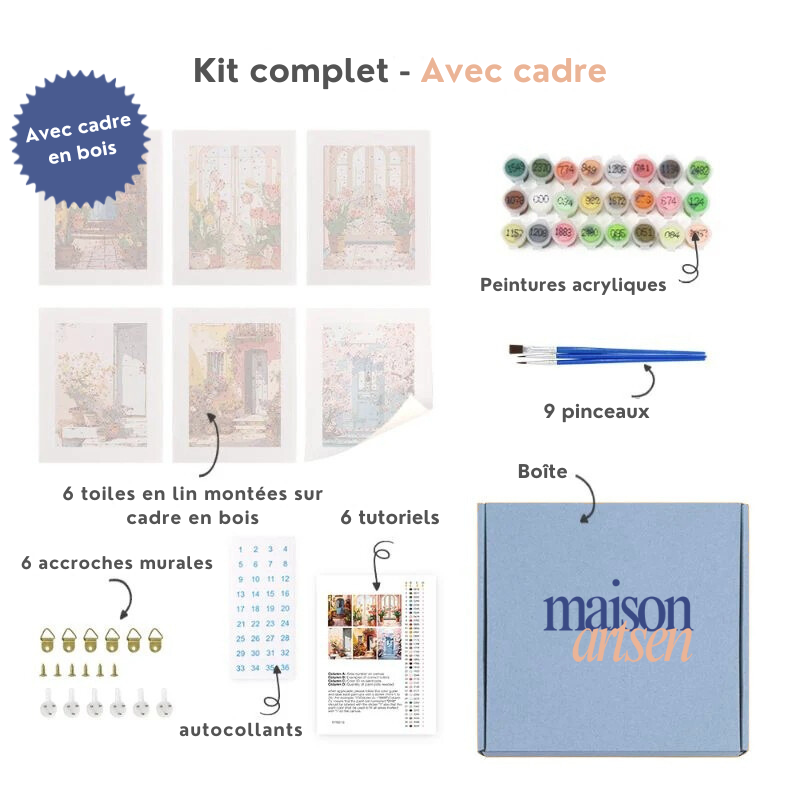 Coffret “L’Italien” – 6 peintures par numéro