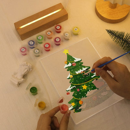 Lampe à peindre par numéro Sapin Enneigé, vue 5, Maison Artsen