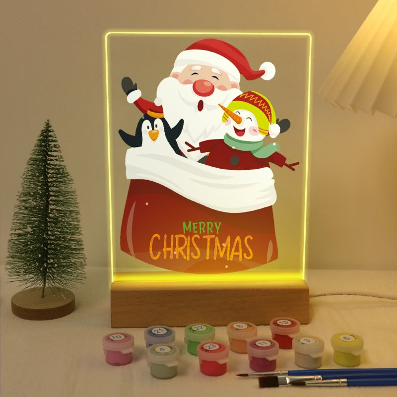 Lampe à peindre par numéro La Hotte du Père Noël, Maison Artsen