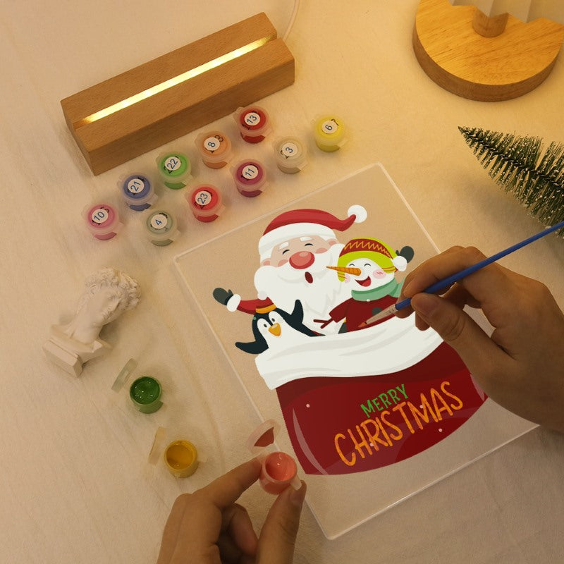 Lampe à peindre par numéro La Hotte du Père Noël, vue 6, Maison Artsen