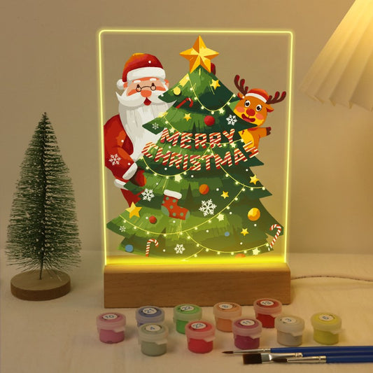 Lampe à peindre par numéro Le Sapin du Père Noël, Maison Artsen