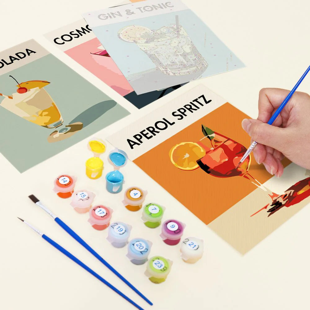 Peinture par numéro Cocktails Deluxe – détail toile – Maison Artsen