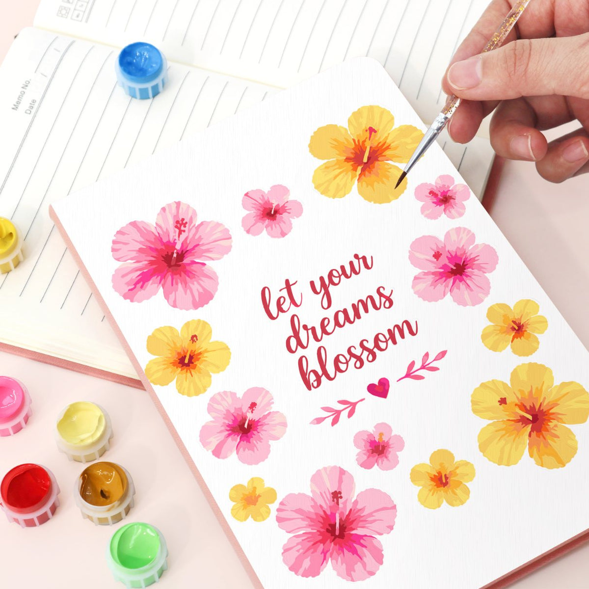 Carnet à peindre par numéro Rêves d'Hibiscus, vue 6, Maison Artsen