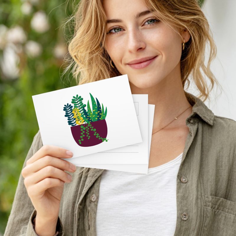 Cartes postales à peindre par numéro Plantes Vertes, vue 7, Maison Artsen