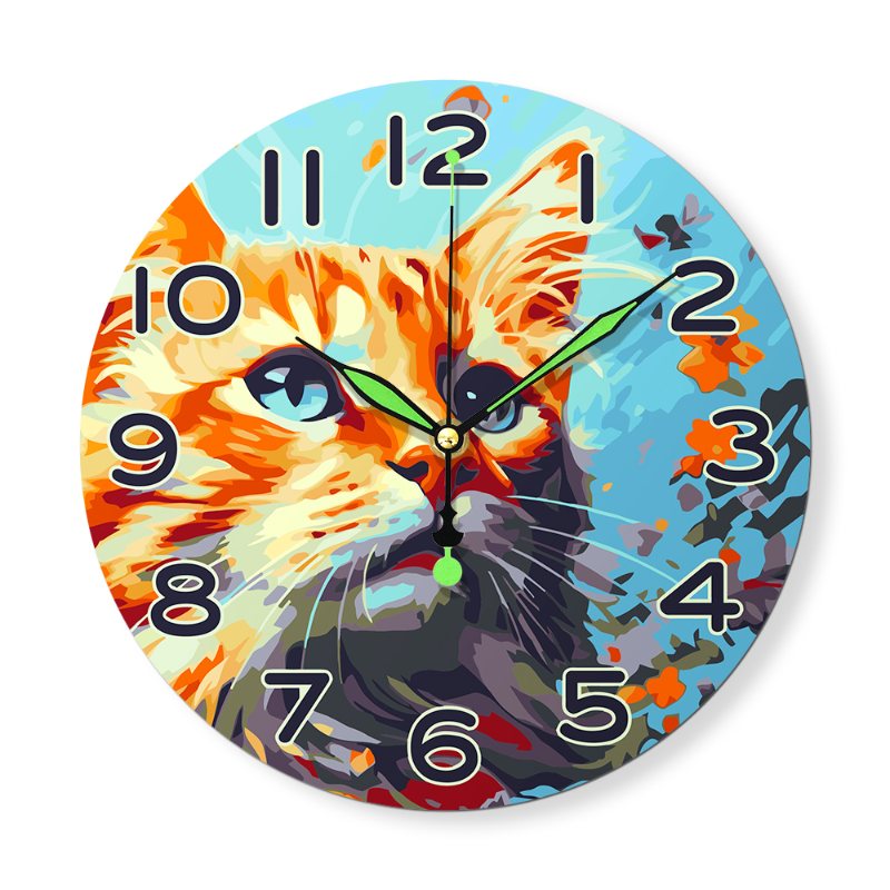Horloge à peindre par numéro Chat Roux, Maison Artsen