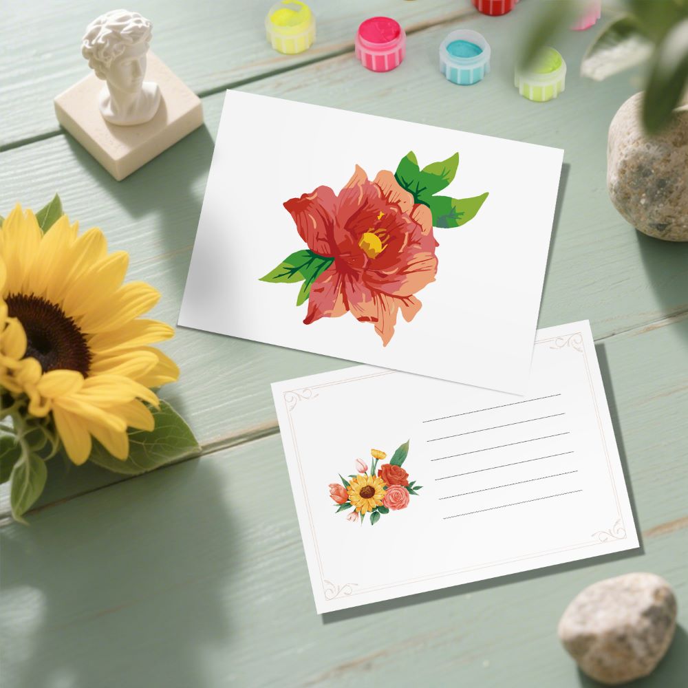Cartes postales à peindre par numéro Fleurs du Jardin, vue 3, Maison Artsen