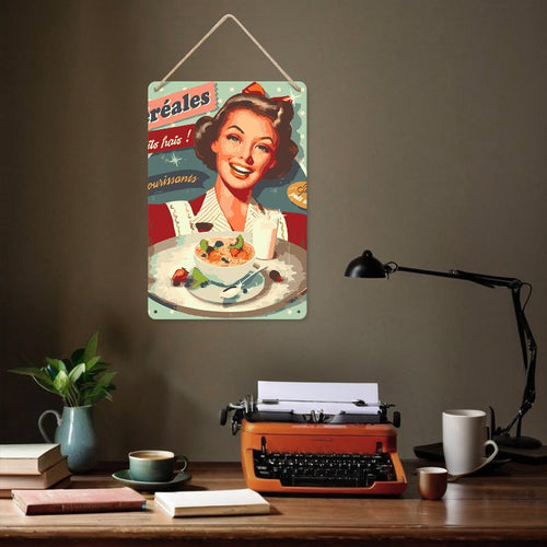 Affiche en métal à peindre par numéro Petit-Déjeuner Rétro, Maison Artsen