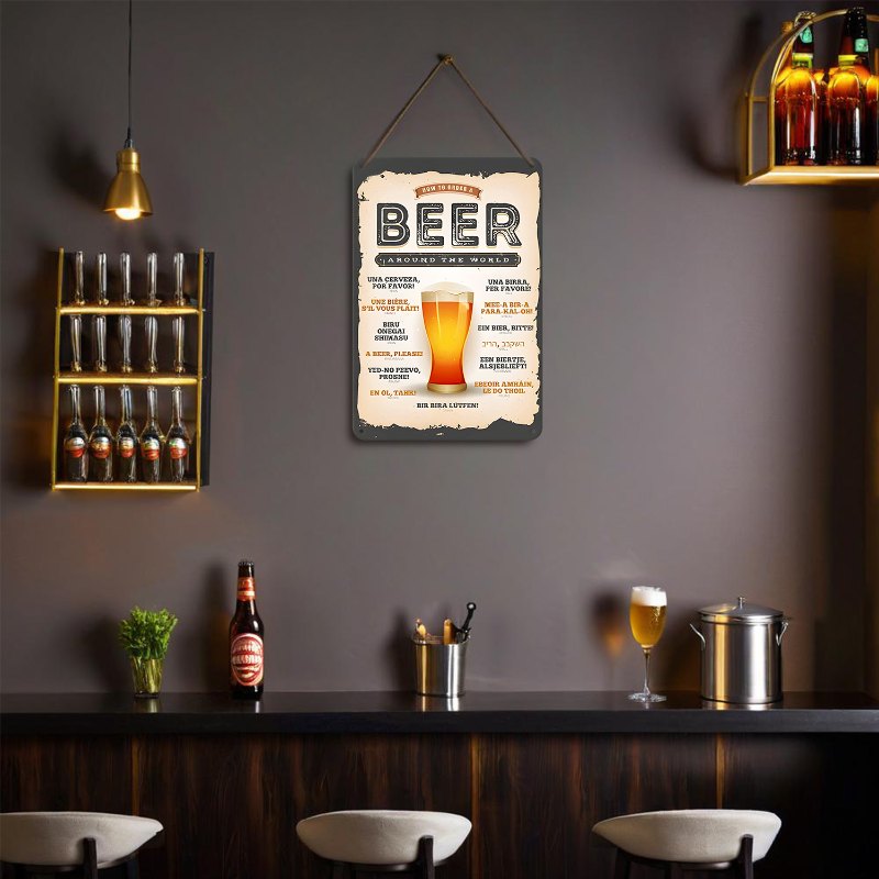 Affiche en métal à peindre par numéro Une Bière, s'il vous plaît, vue 5, Maison Artsen