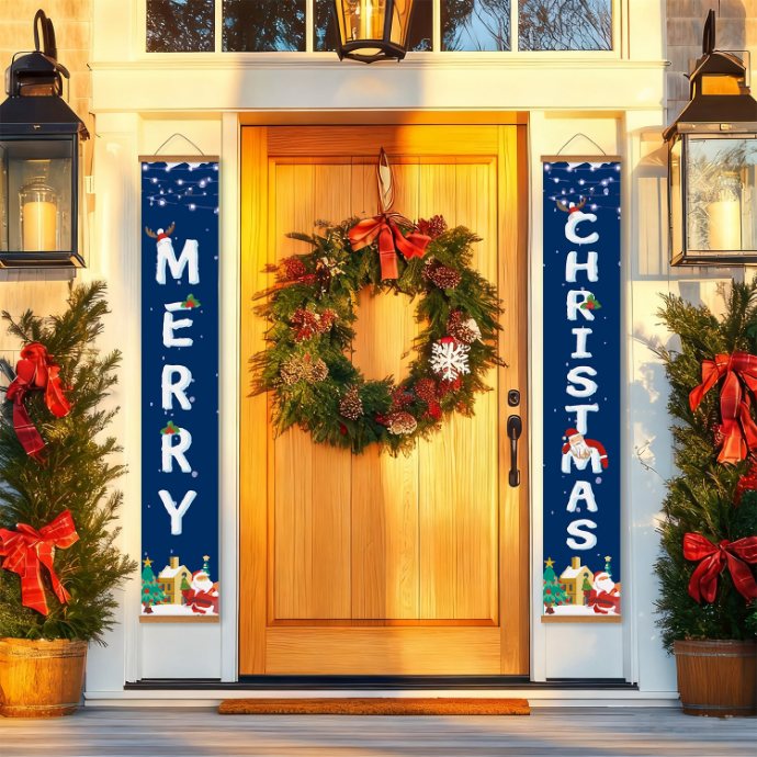 Panneaux de porte à peindre par numéro Merry Christmas Bleu Nuit, vue 5, Maison Artsen