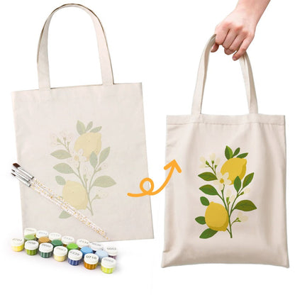 Tote bag à peindre par numéro Branche de Citrons, vue 5, Maison Artsen
