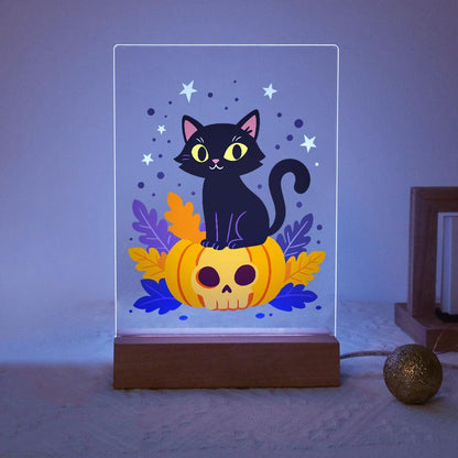 Lampe à peindre par numéro Chat sur sa Citrouille, vue 3, Maison Artsen