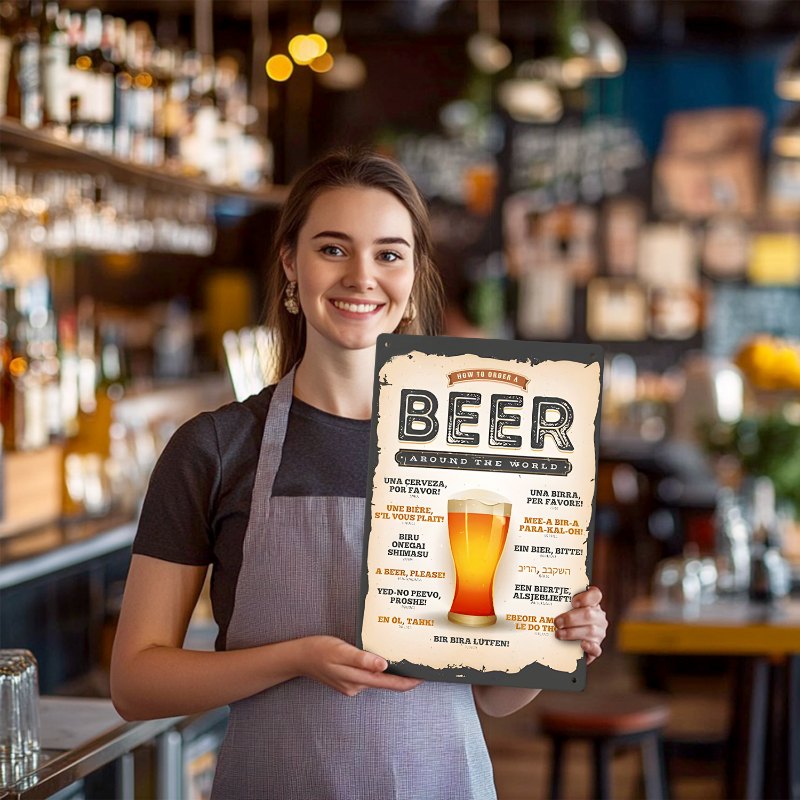 Affiche en métal à peindre par numéro Une Bière, s'il vous plaît, vue 7, Maison Artsen