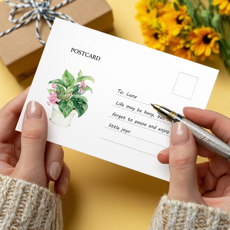 Cartes postales à peindre par numéro Plantes Vertes, vue 8, Maison Artsen