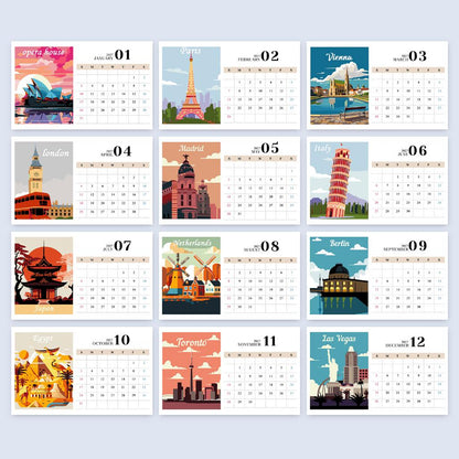 Calendrier à peindre par numéro Monuments du Monde 2027, vue 3, Maison Artsen