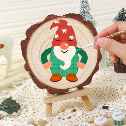Rondelle de bois à peindre par numéro Lutin de Noël, vue 6, Maison Artsen