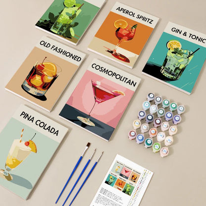 Coffret “Cocktails Deluxe” – 6 peintures par numéro