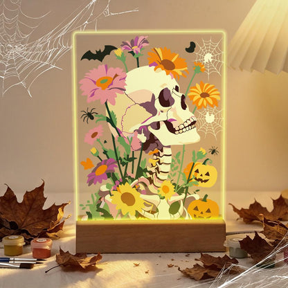 Lampe à peindre par numéro Crâne en Fleurs, Maison Artsen