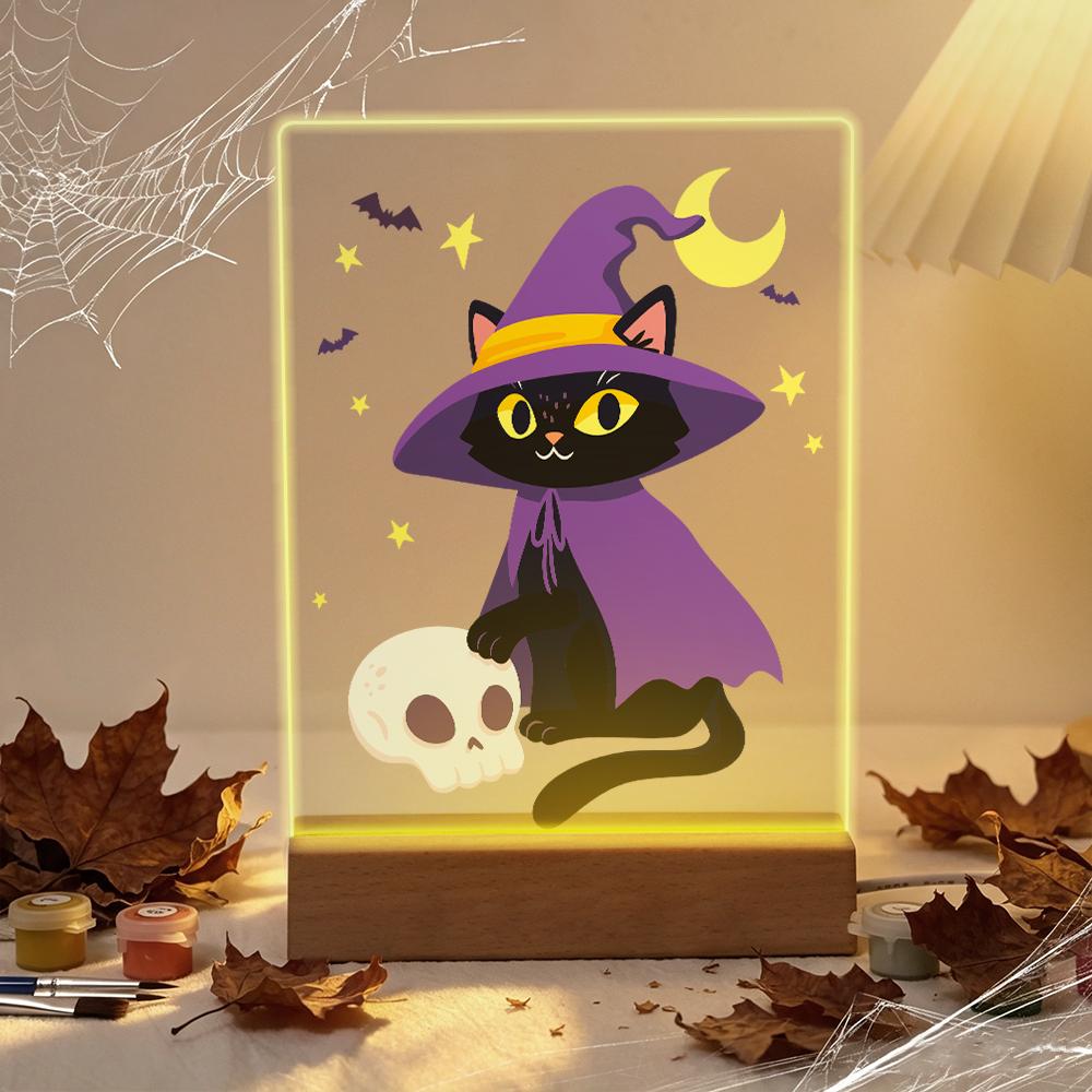 Lampe à peindre par numéro Chat Sorcier, Maison Artsen