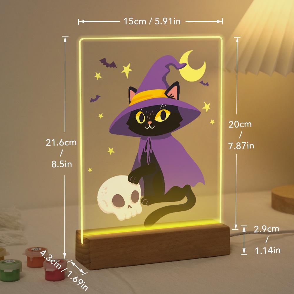 Lampe à peindre par numéro Chat Sorcier, vue 4, Maison Artsen