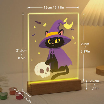 Lampe à peindre par numéro Chat Sorcier, vue 4, Maison Artsen