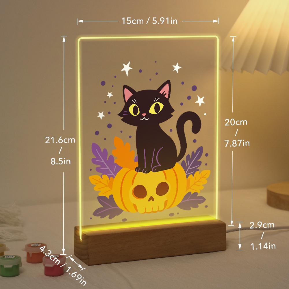 Lampe à peindre par numéro Chat sur sa Citrouille, vue 5, Maison Artsen