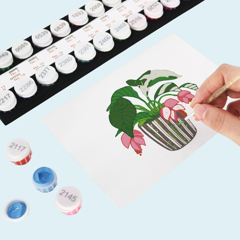 Cartes postales à peindre par numéro Plantes Vertes, vue 5, Maison Artsen