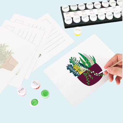Cartes postales à peindre par numéro Plantes Vertes, vue 6, Maison Artsen