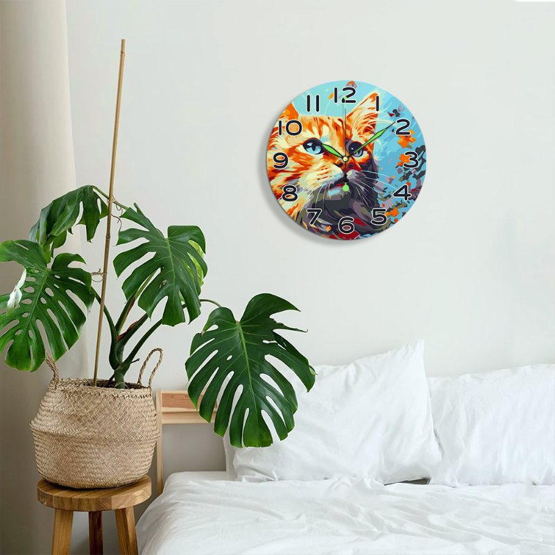 Horloge à peindre par numéro Chat Roux, vue 3, Maison Artsen