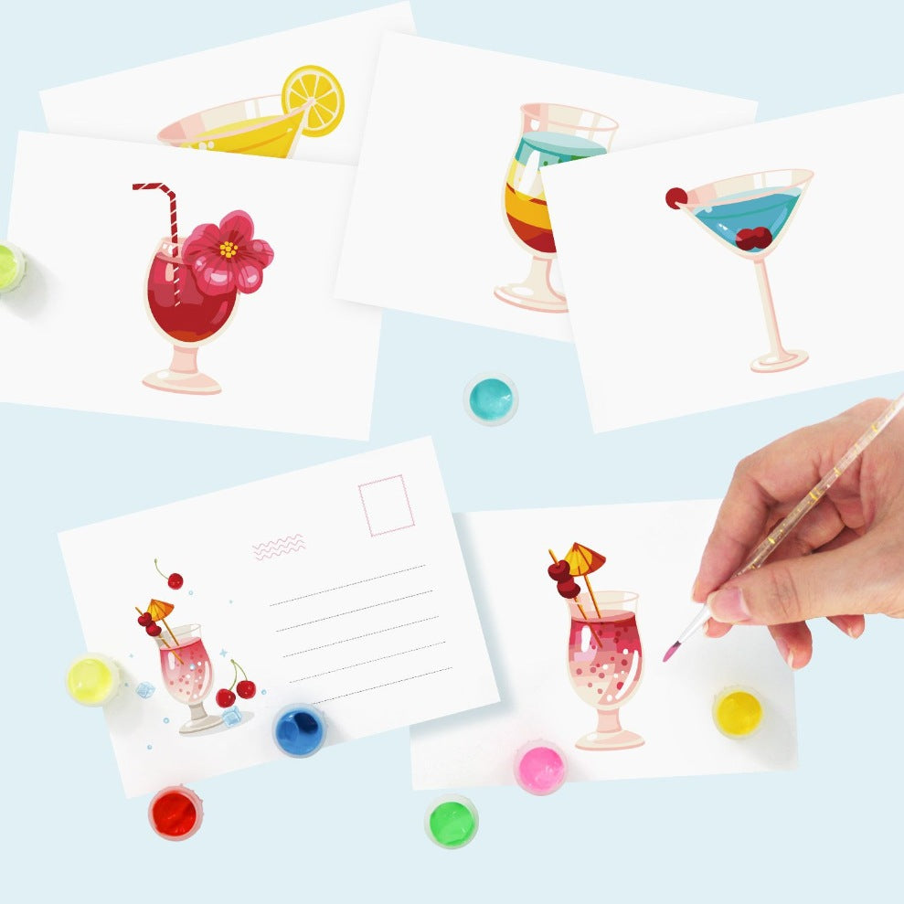 Cartes postales à peindre par numéro L'Heure du Cocktail, vue 8, Maison Artsen