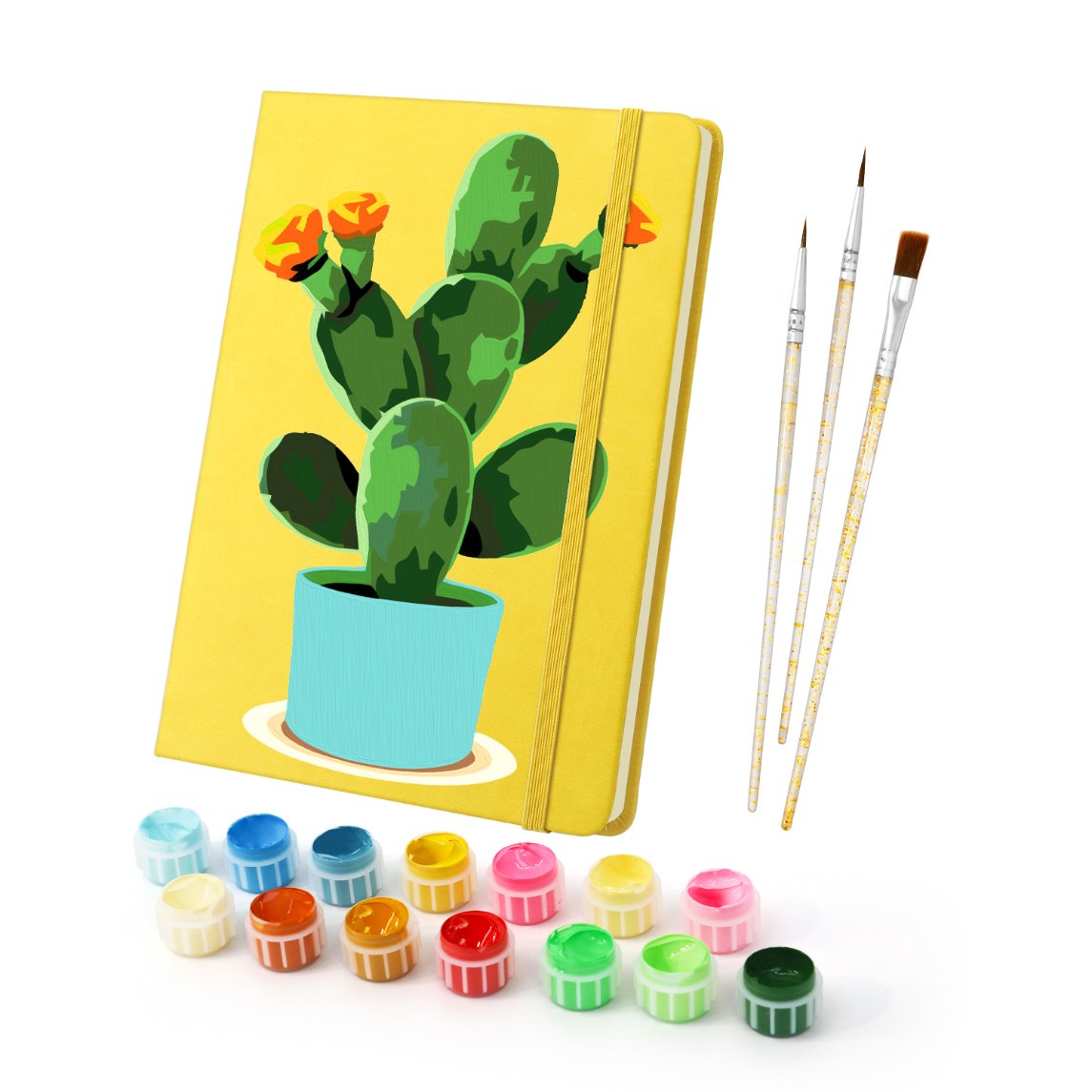 Carnet à peindre par numéro Cactus en Fleurs, vue 7, Maison Artsen