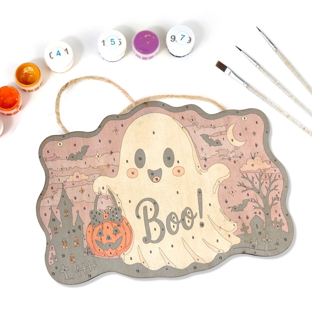 Pancarte à peindre par numéro Petit Fantôme Boo, vue 6, Maison Artsen
