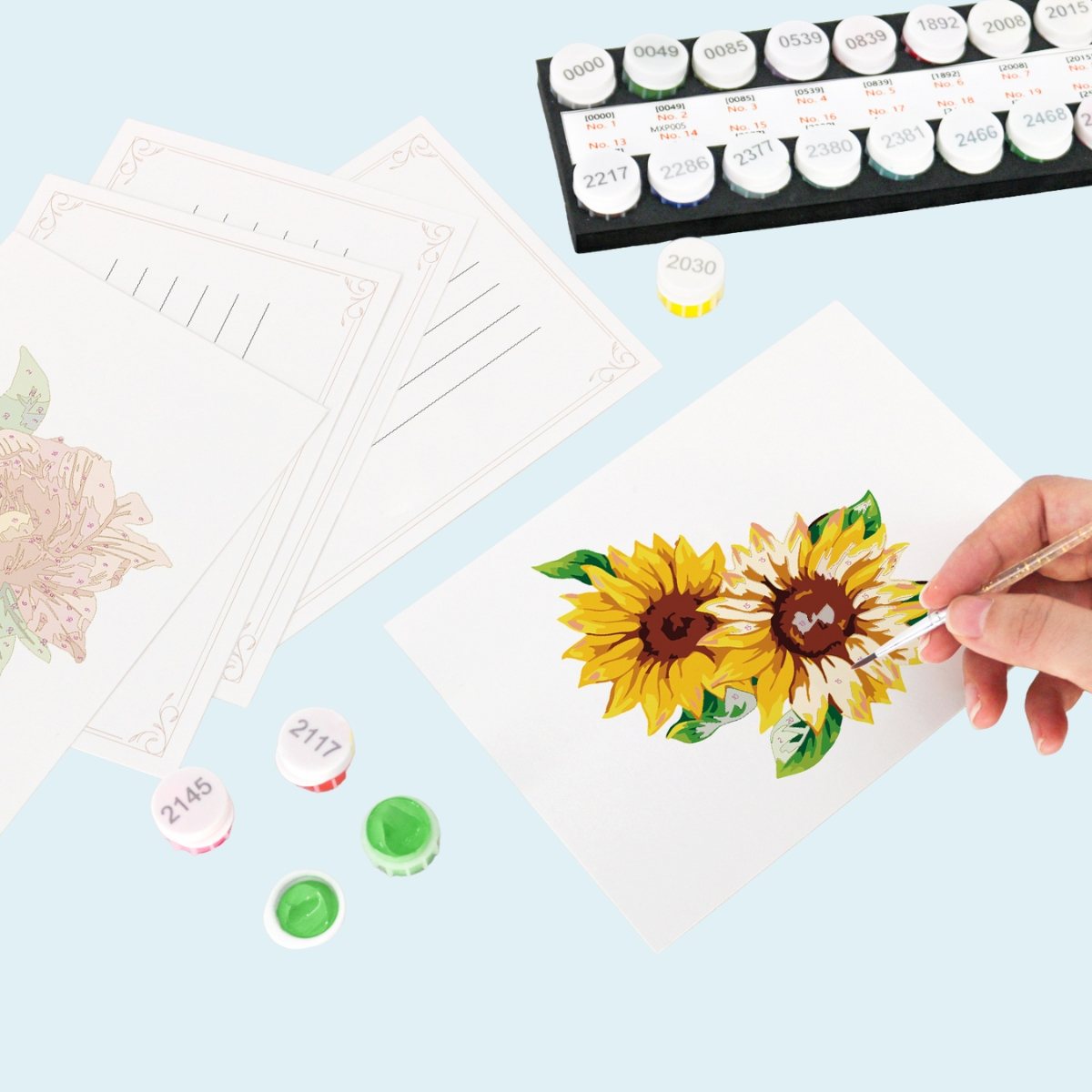 Cartes postales à peindre par numéro Fleurs du Jardin, vue 4, Maison Artsen