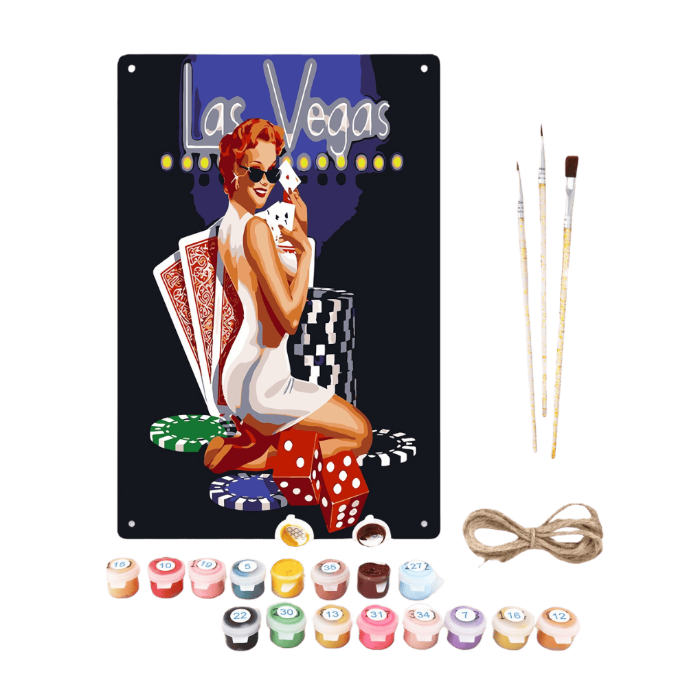 Affiche en métal à peindre par numéro Nuit à Las Vegas, vue 2, Maison Artsen