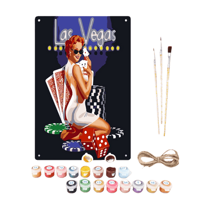 Affiche en métal à peindre par numéro Nuit à Las Vegas, vue 2, Maison Artsen