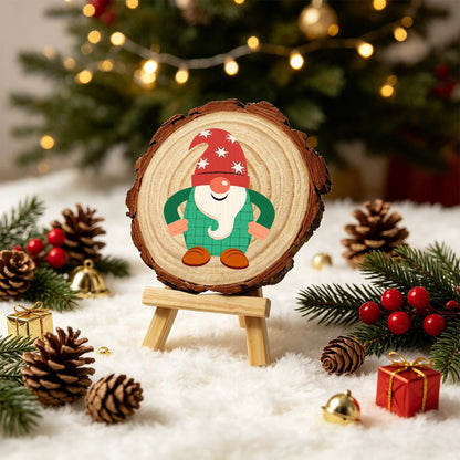 Rondelle de bois à peindre par numéro Lutin de Noël, vue 5, Maison Artsen
