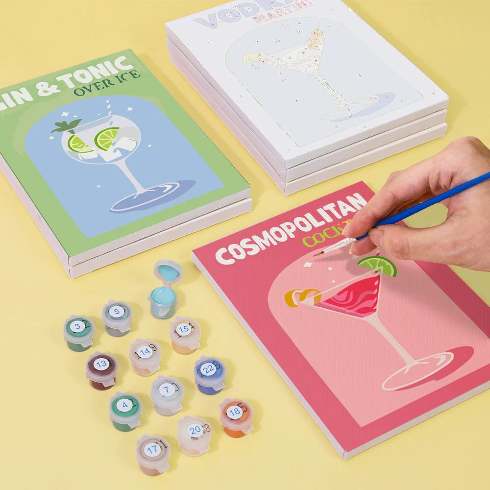 Peinture par numéro Cocktails Colorés – détail toile – Maison Artsen
