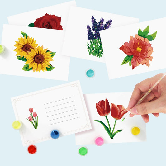 Cartes postales à peindre par numéro Fleurs du Jardin, Maison Artsen