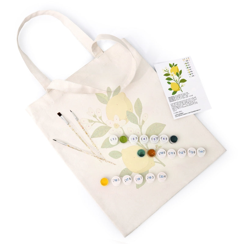Tote bag à peindre par numéro Branche de Citrons, vue 4, Maison Artsen