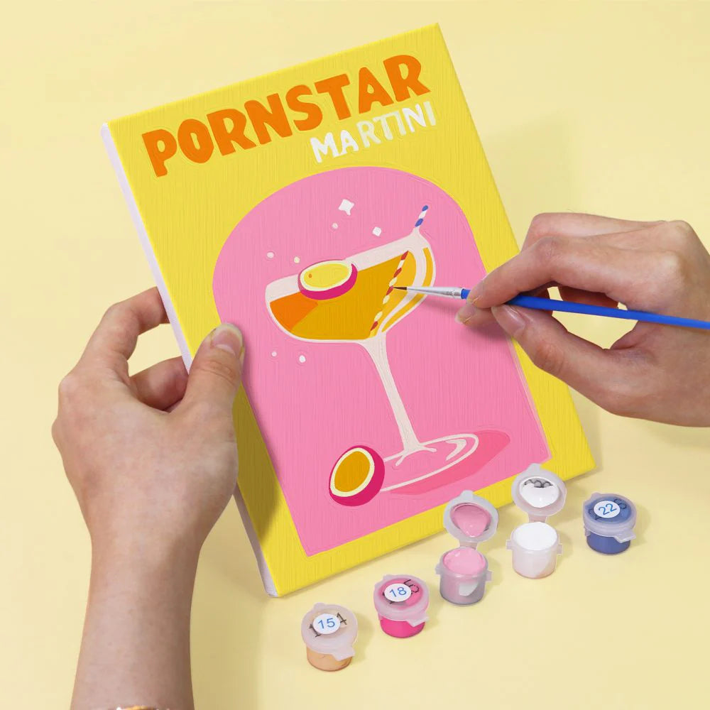 Peinture par numéro Cocktails Colorés – détail toile – Maison Artsen