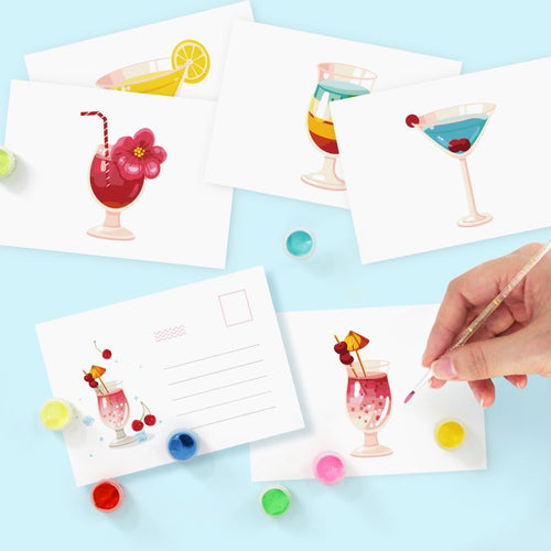 Cartes postales à peindre par numéro L'Heure du Cocktail, Maison Artsen