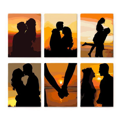 Coffret “Sunset Couple” – 6 peintures par numéro