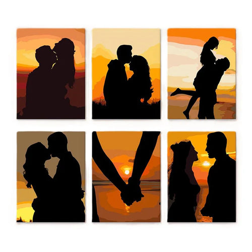 Coffret “Sunset Couple” – 6 peintures par numéro
