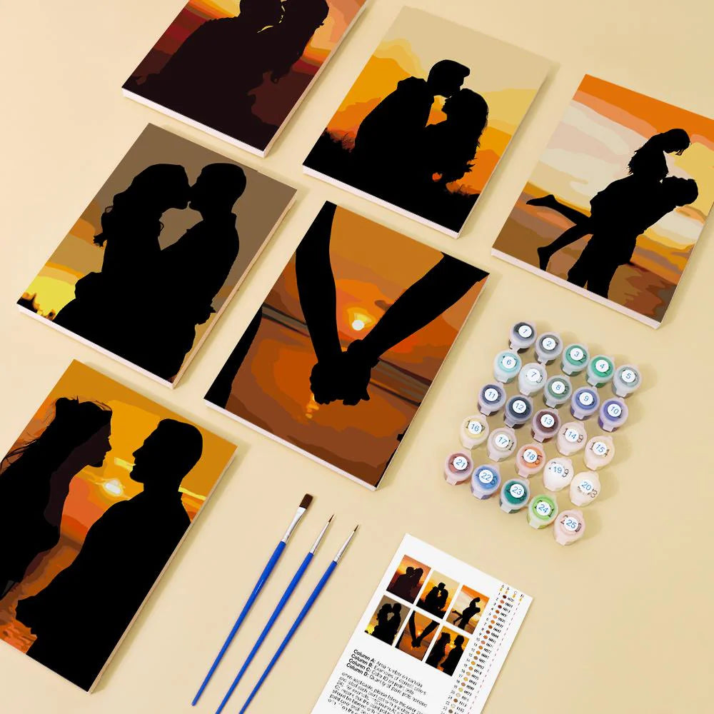 Coffret “Sunset Couple” – 6 peintures par numéro