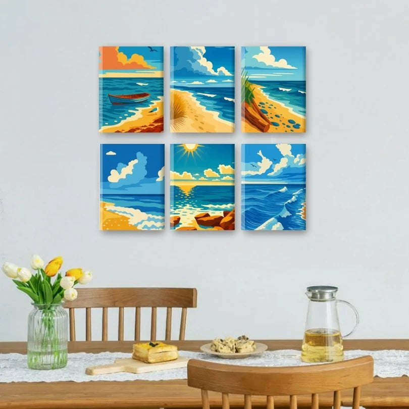 Coffret “Ile déserte” – 6 peintures par numéro