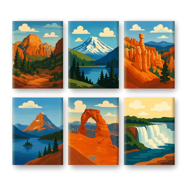 Coffret “American National Parks” – 6 peintures par numéro