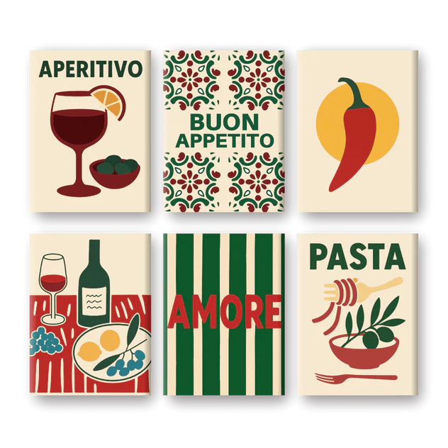 Coffret “Buon Appetito” – 6 peintures par numéro