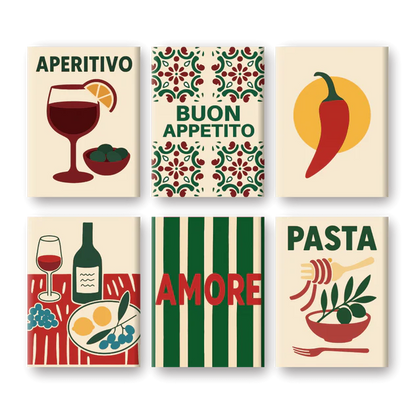Coffret “Buon Appetito” – 6 peintures par numéro