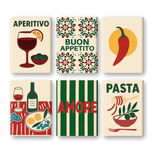 Coffret “Buon Appetito” – 6 peintures par numéro