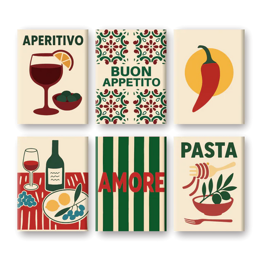 Coffret de 6 peintures par numéro “Buon Appetito”