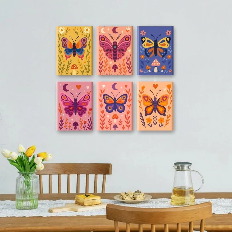 Coffret “Papillions” – 6 peintures par numéro